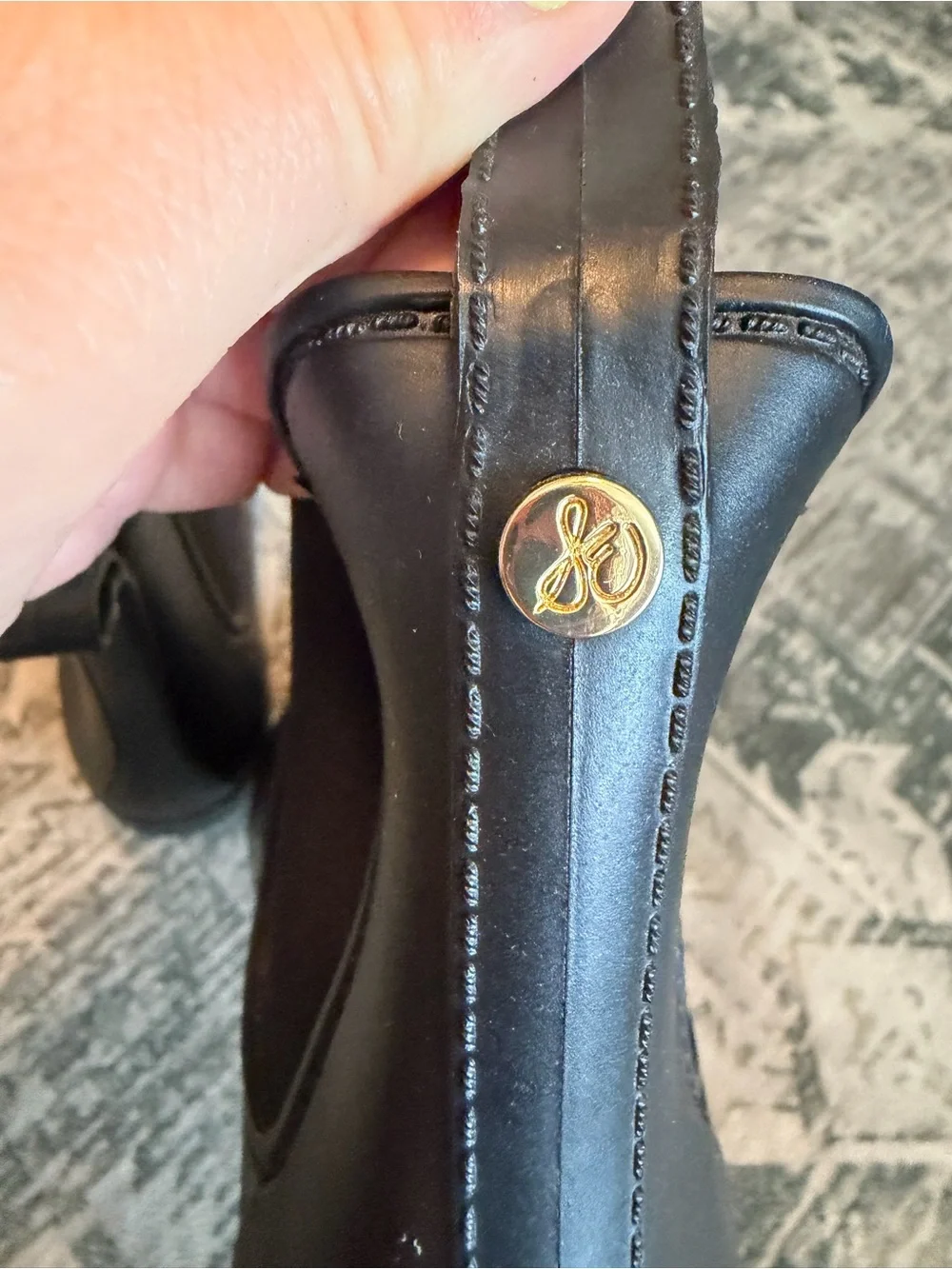 Sam Edelman Tinsley rain boots black Chelsea-style elastic side panels size 12